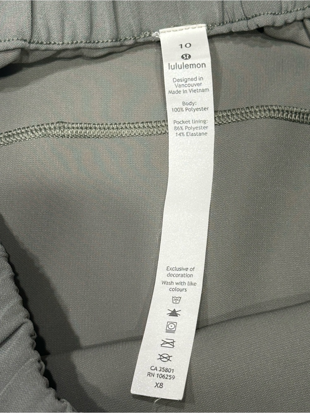 LULULEMON On The Fly Grey Green Elastic Drawstring Waist Skirt Pockets Size 10 - Picture 8 of 16